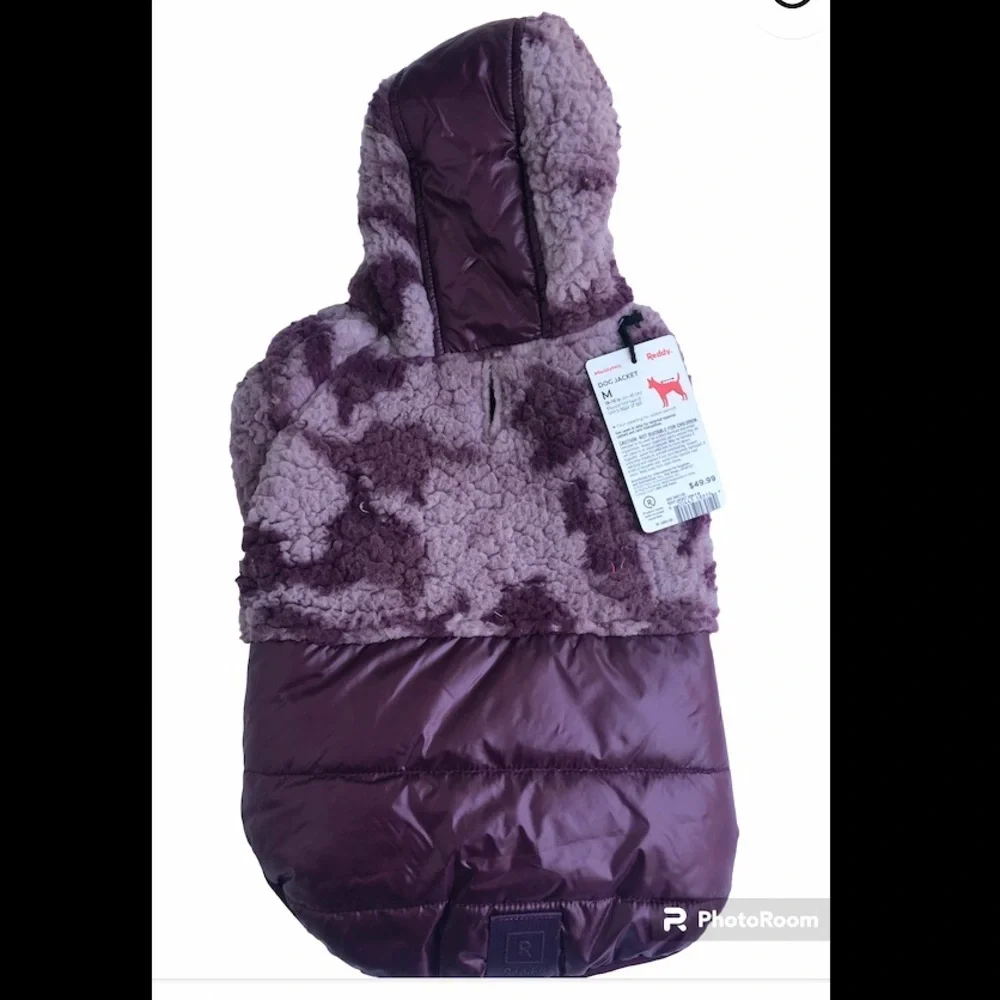NWT Reddy Sherpa hooded dog jacket M